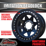 17X8 6/139.7 PCD +20 Offset Steel Imitation Beadlock Rim.  Fits Ranger, Hilux, D-Max, BT-50 etc