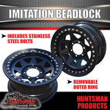 17X8 6/139.7 PCD +20 Offset Steel Imitation Beadlock Rim.  Fits Ranger, Hilux, D-Max, BT-50 etc