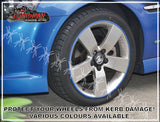 RIMSKINS-4X BLUE 20" DUABLE PROTECTION FOR YOU RIMS-MAGS COVERS WHEEL DAMAGE