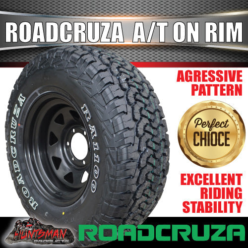 215/75R15 Roadcruza RA1100 100S A/T Tyre on 15" Black Steel Wheel. 215 75 15