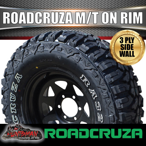 285/70R17 L/T Roadcruza MUD tyre on 17" black steel rim. 285 70 17