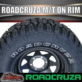 33X12.5R15 L/T Roadcruza Mud tyre on 15" black steel rim. 33 12.5 15