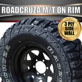 315/75R16L/T Roadcruza Mud tyre on 16" black steel wheel. 315 75 16