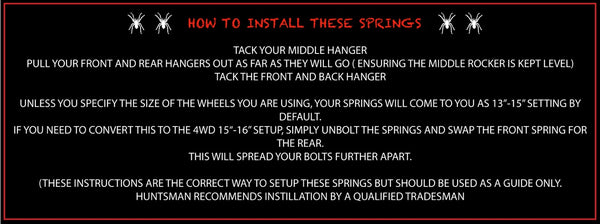 9 Leaf 4500Kg 900mm Centres Rocker Roller Tandem Trailer Spring Set. 60x7mm