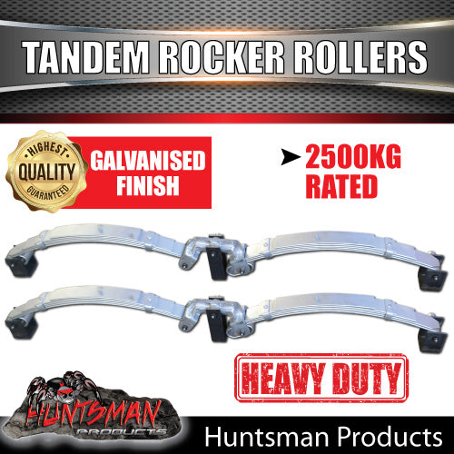 5 Leaf Trailer Caravan 2500Kg Galvanised Dacromet Rocker Roller Tandem Spring Set.  7mm Thick Springs!