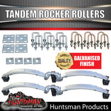 5 Leaf Trailer Caravan 2500Kg Dacromet Rocker Roller Springs & High Tensile U Bolt Kit.  7mm Thick Springs!