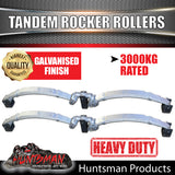 6 LEAF 3000kg TRAILER CARAVAN GALVANISED DACROMET ROCKER ROLLER TANDEM SPRING SET. 7MM THICK SPRINGS!