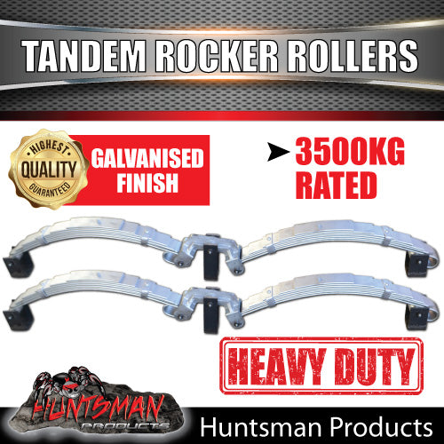 7 Leaf 3500Kg Galvanised Dacromet Rocker Roller Tandem Trailer Caravan Spring Set