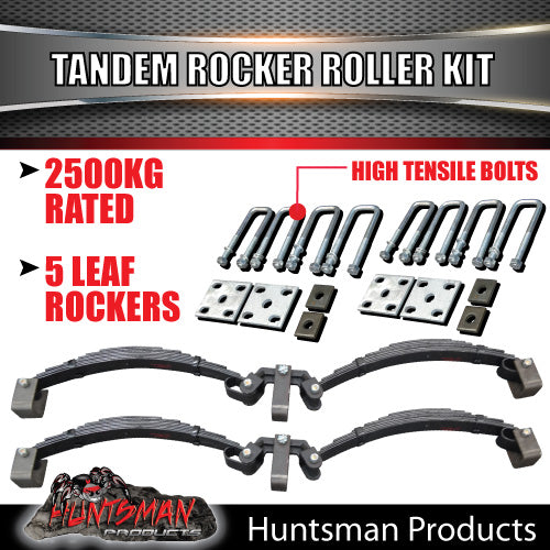 Dimensions Load Force Rocker Spring Kit 5 Leaf 2500Kg Trailer Caravan Rocker Roller Spring Set & High Tensile ...