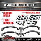 7 Leaf 3500Kg Trailer Caravan Rocker Roller Spring Set & High Tensile U bolt Kit. 7mm Thick Springs!