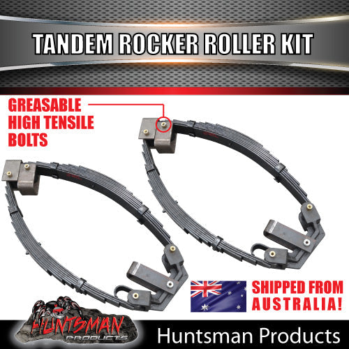 7 Leaf 3500Kg Trailer Caravan Rocker Roller Spring Set & High Tensile U bolt Kit. 7mm Thick Springs!