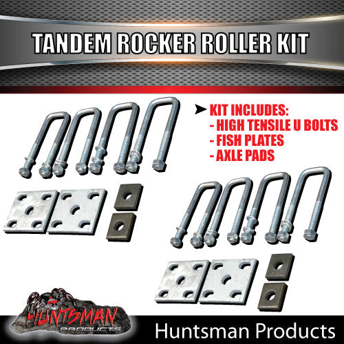 8 Leaf 4000Kg Trailer Caravan Rocker Roller Spring Set & High Tensile U bolt Kit.  7mm Thick Springs!