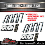 5 Leaf 2500Kg Trailer Caravan Rocker Roller Spring Set & High Tensile U bolt Kit. 7mm Thick Springs!