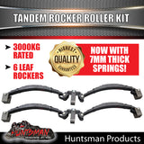 6 LEAF ROCKER ROLLER TANDEM TRAILER CARAVAN SPRING SET 3000kg