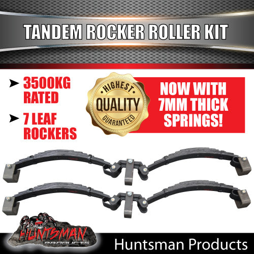 Leaf Rocker Trailer 7 Leaf 3500kg Rocker Roller Tandem Trailer Caravan Spring Set. 7mm Thi ...