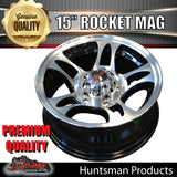 15x5 Trailer Caravan Rocket Alloy Mag Wheel: suits Ford pattern