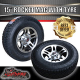 15" Trailer Caravan Rocket Alloy Rim & 235/75R15 LT Tyre Suits Ford Pattern. 235 75 15