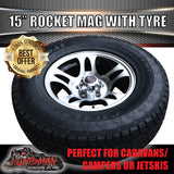 15" Trailer Caravan Rocket Alloy Rim & 235/75R15 LT Tyre Suits Ford Pattern. 235 75 15