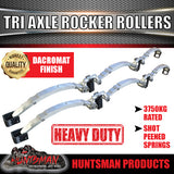 TRI AXLE 5 LEAF 3750kg GALVANISED DACROMET ROCKER ROLLER SPRING SET.  7MM THICK SPRINGS!