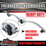 TRI AXLE 5 LEAF 3750kg GALVANISED DACROMET ROCKER ROLLER SPRING SET.  7MM THICK SPRINGS!
