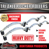 TRI AXLE 7 LEAF 5250kg GALVANISED DACROMET ROCKER ROLLER SPRING SET.  7MM THICK SPRINGS!