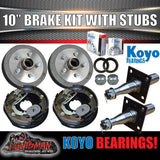 5 Stud 10" Trailer Electric Brake Kit Japanese Bearings & 45MM Sleeve Stub Axles.