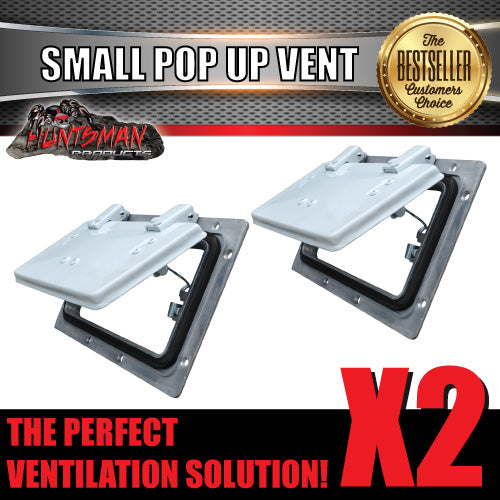 X2 Small white pop up ROOF AIR VENTS