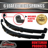 2x 45mm x 6mm Trailer Caravan 6 Leaf Eye to Eye Springs 1200kg Rated.  Shot Peened.