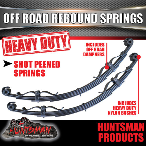 x2 6 Leaf Off Road Trailer Caravan Springs 1350Kg with Rebound Straps