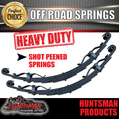 x2 6 Leaf Off Road Trailer Caravan Springs 1350Kg with Rebound Straps