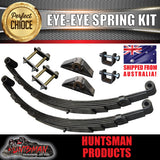 6 Leaf 60mm Wide Eye to Eye Trailer Caravan Springs & Hanger Kit 1500Kg Rated.