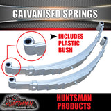 2x Galvanised Dacromet 60mm x 6mm Trailer Caravan 7 Leaf Eye to Eye Springs 1600kg Rated.  Shot Peened.