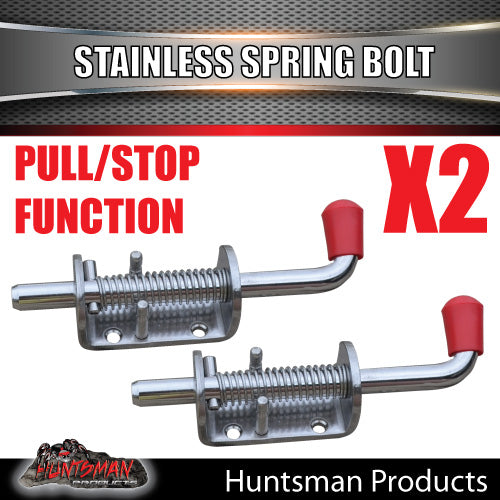 X2 Truck Trailer Stainless Spring Bolt Latch Catch. 12X160MM