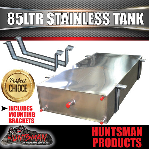 85 Litre Caravan Camper Trailer 4wd Stainless Steel Water Tank & brackets. 1mm