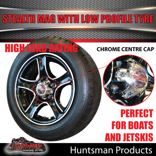 Low Profile 14" Ford Stealth Mag & 175/65R14C LT Tyre: suits Ford pattern. 175 65 14 Trailer Caravan