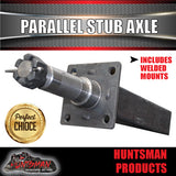 x2 PARALLEL TRAILER STUB AXLES ELECTRIC BRAKE MOUNTS