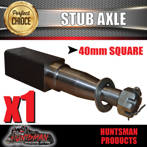 x1 Trailer Stub Axle 40mm x 250mm Suit LM Bearings With Nut, Washer & Split Pin