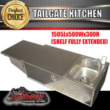304 Stainless Steel Camper Trailer Caravan Tailgate Kitchen. RHS Sink Solid Back