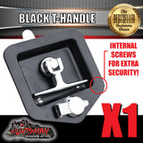X1 Black T Handle Locks & Studs. Stainless Steel, Flush Mount,