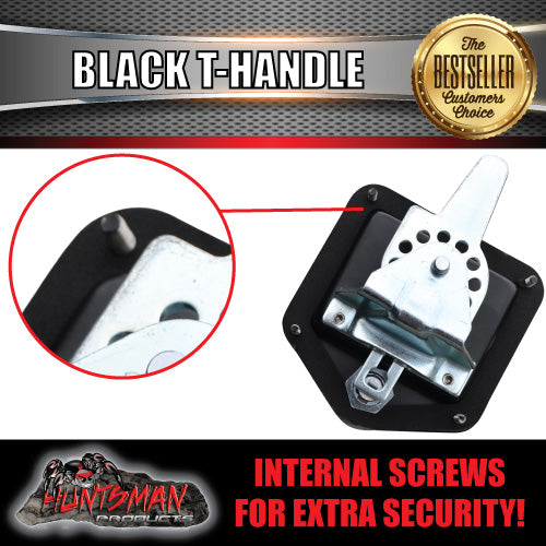 x8 Black T Handle Locks & Studs. Stainless Steel, Flush Mount,