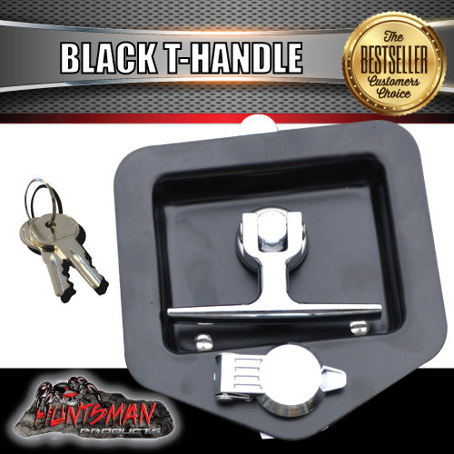 x10 Black T Handle Locks & Studs. Stainless Steel, Flush Mount,