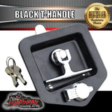 X1 Black T Handle Locks & Studs. Stainless Steel, Flush Mount,