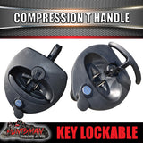 x8 Black Reinforced Fibre Compression T Lock for Trailer Caravan Boat Truck Toolbox