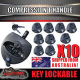 x10 Black Reinforced Fibre Compression T Lock for Trailer Caravan Boat Truck Toolbox