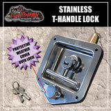 x8 Chrome T Handle Locks Flush Mount Stainless Steel Tool Box Trailer Canopy