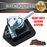 x2 Black T Handle Locks. Stainless Steel, Flush Mount,