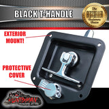 x2 Black T Handle Locks. Stainless Steel, Flush Mount,