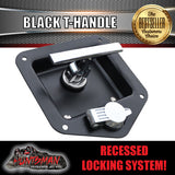 x2 Black T Handle Locks. Stainless Steel, Flush Mount,