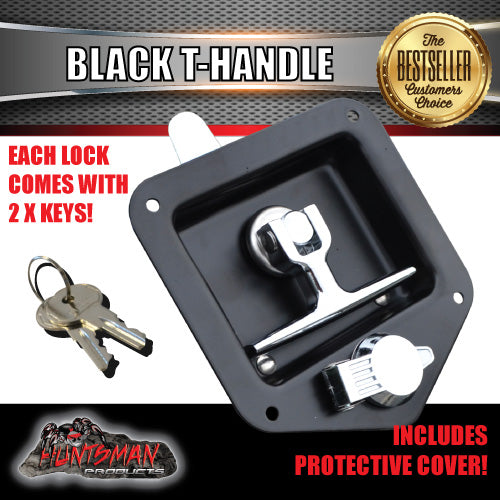 x4 Black T Handle Locks. Stainless Steel, Flush Mount,
