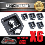 x6 Black T Handle Locks. Stainless Steel, Flush Mount,